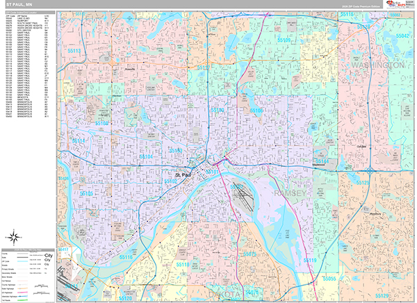 St. Paul Wall Map